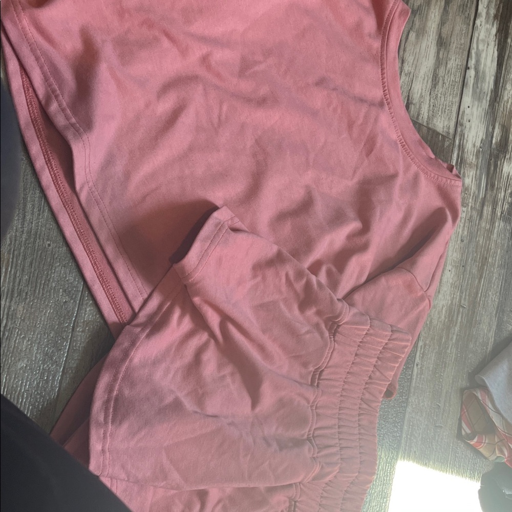 Pink cropped tee and skort Set